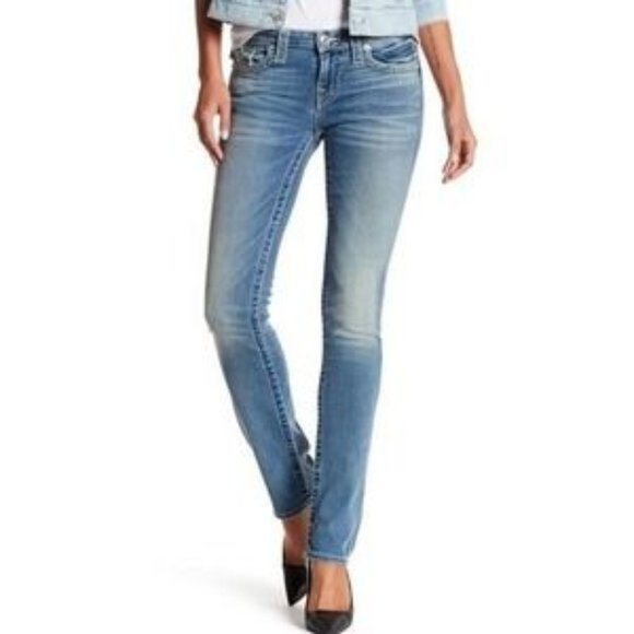 True Religion Slim Straight Jeans Low Rise 27 - Picture 1 of 3